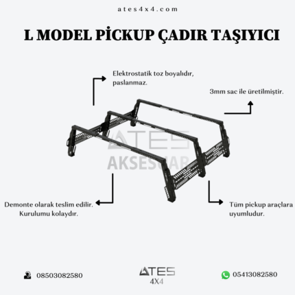 L Model Pickup Çadır Taşıyıcı