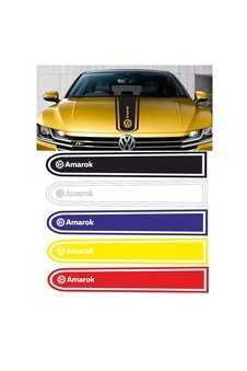 IMG-5250536623832388071.jpg Volkswagen Amarok Logolu Otomobil Ön Kaput Şeridi Kaput Sticker - Görsel 1