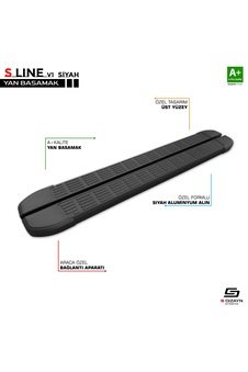 S-Dizayn Toyota Hilux 7 S-Line Siyah Yan Basamak 203 Cm 2006-2015